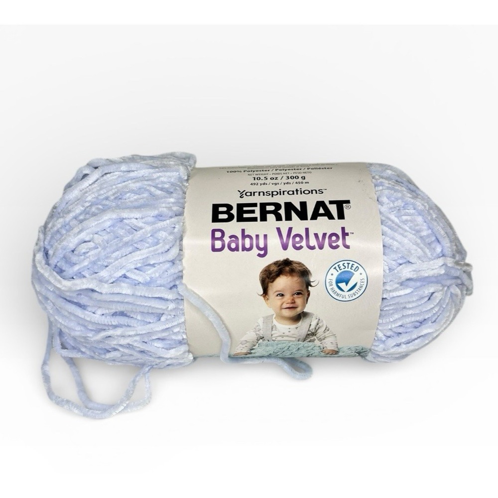 Bernat Baby Velvet Yarn Sky Blue 10.5 Oz Skein‎ 492 Yards 300 Gr Medium